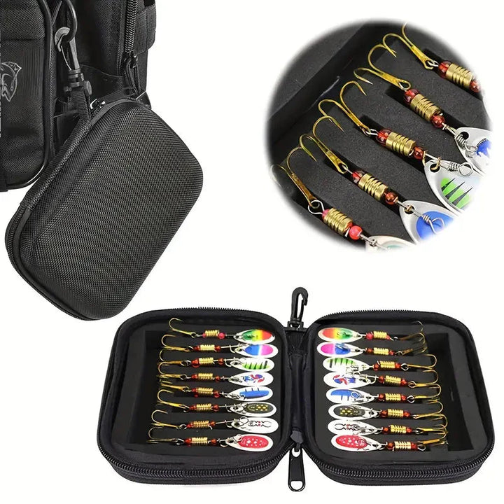 16-Piece Spinner Fishing Lure Set – Versatile Hard Baits for Predator Fishing