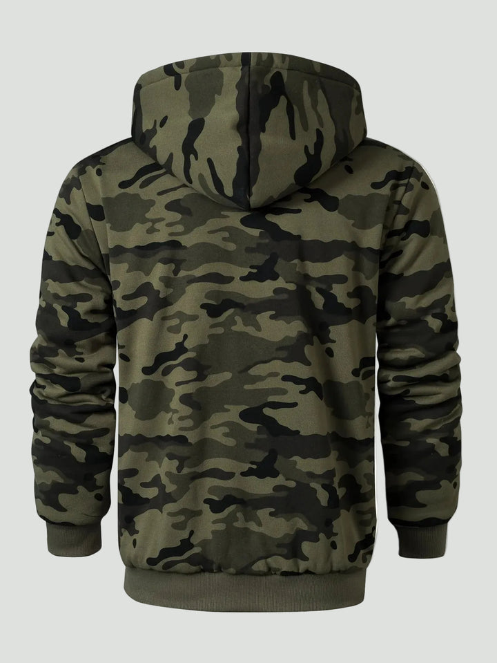 Men’s Camouflage Outdoor Hoodie with Fleece Lining
