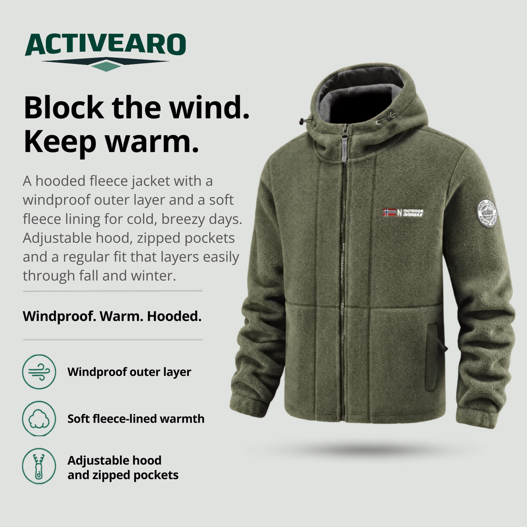 Men’s Fleece Jacket with Windproof Design – Warm Layer for Outdoor Use