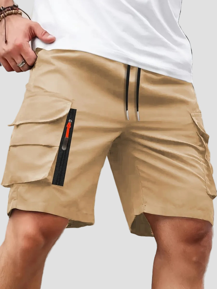 Men’s Lightweight Cargo Shorts with Zip Pockets – Outdoor Hiking Fit