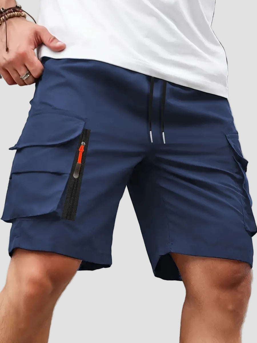 Men’s Lightweight Cargo Shorts with Zip Pockets – Outdoor Hiking Fit