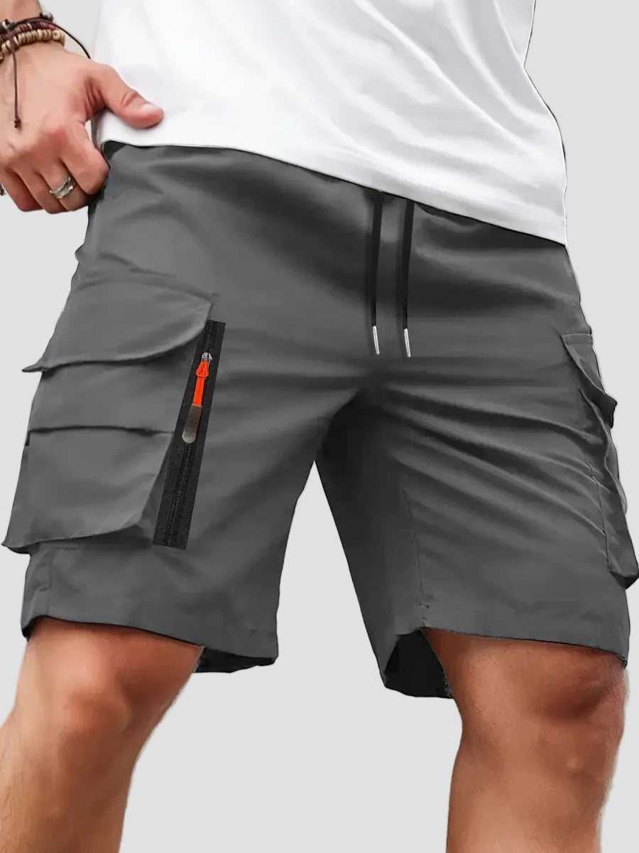 Men’s Lightweight Cargo Shorts with Zip Pockets – Outdoor Hiking Fit