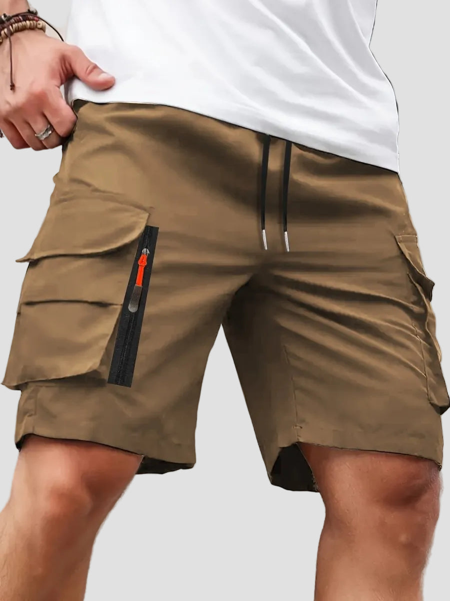 Men’s Lightweight Cargo Shorts with Zip Pockets – Outdoor Hiking Fit