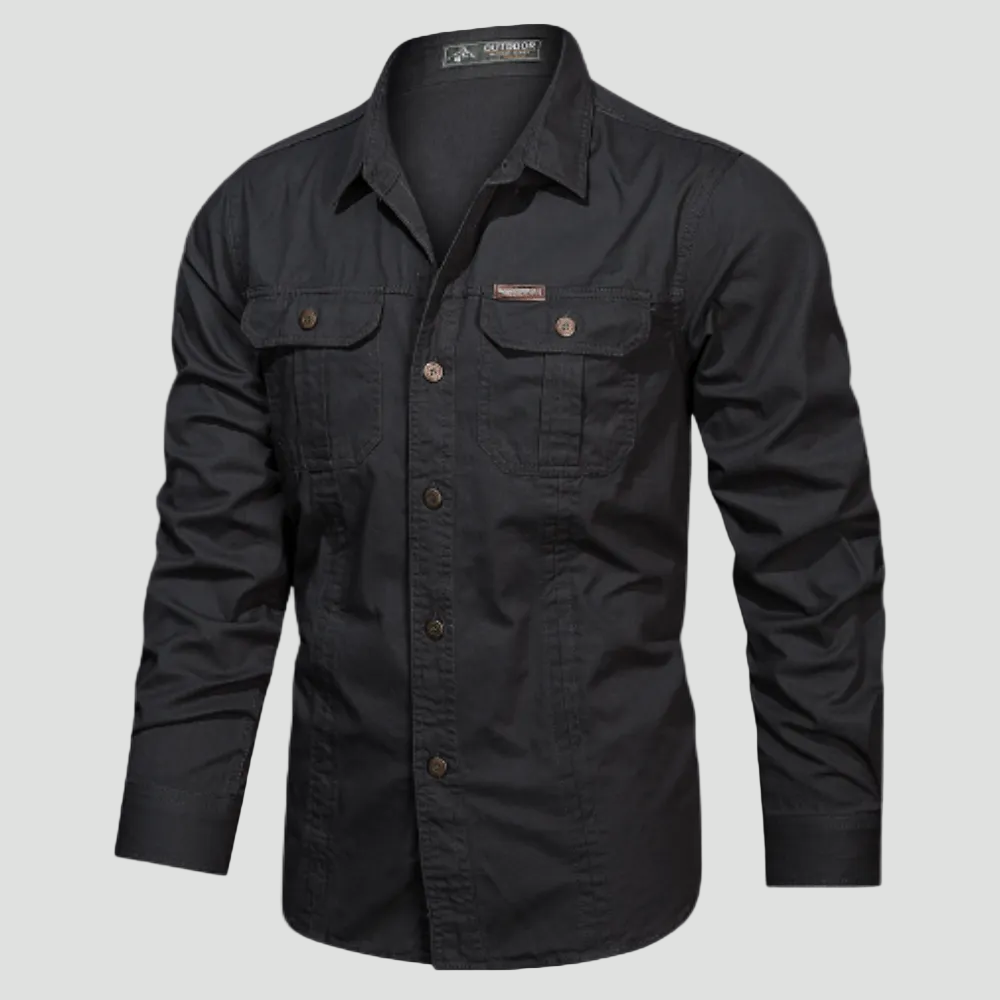 Lightweight Long-Sleeve Outdoor Shirt – Durable Cotton-Blend for Active Use