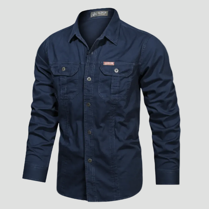 Lightweight Long-Sleeve Outdoor Shirt – Durable Cotton-Blend for Active Use
