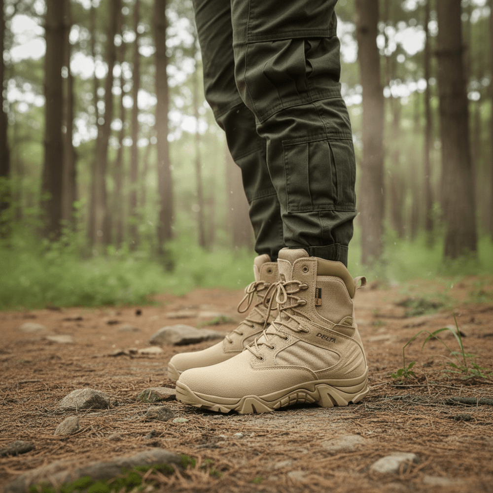 Men’s Lightweight Waterproof Tactical Hiking Shoes – Grip Sole for Outdoor Use