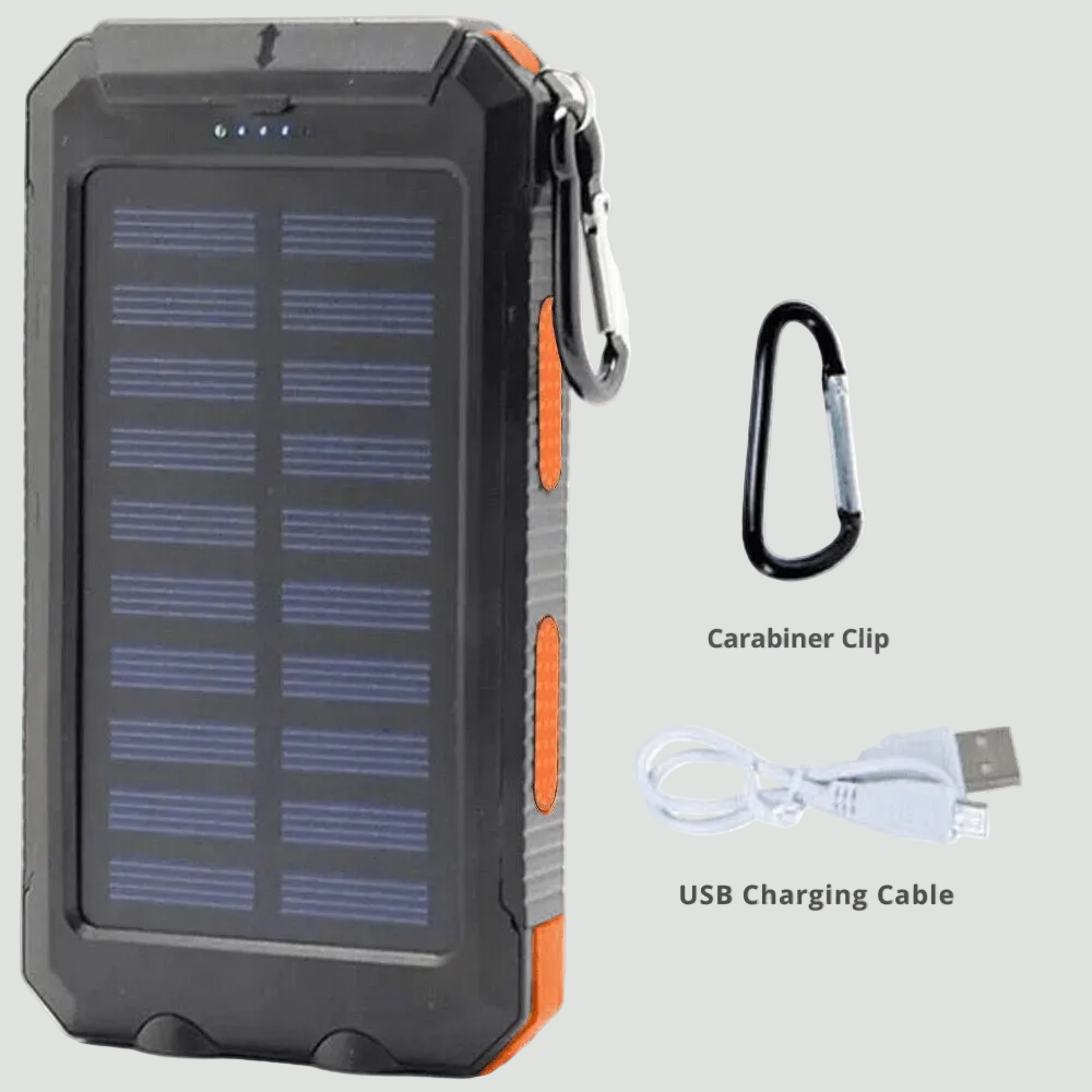 Solar Power Bank 10000 mAh – Waterproof Outdoor Backup Power