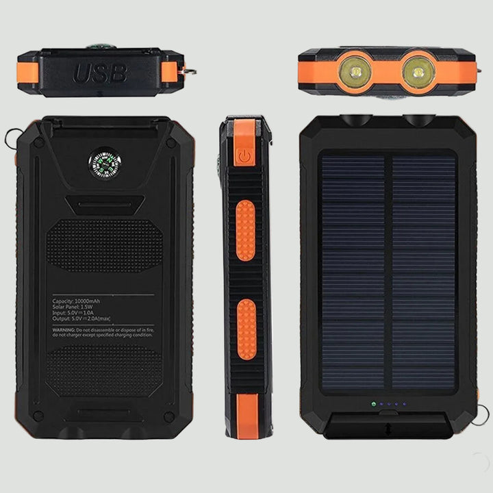 Solar Power Bank 10000 mAh – Waterproof Outdoor Backup Power