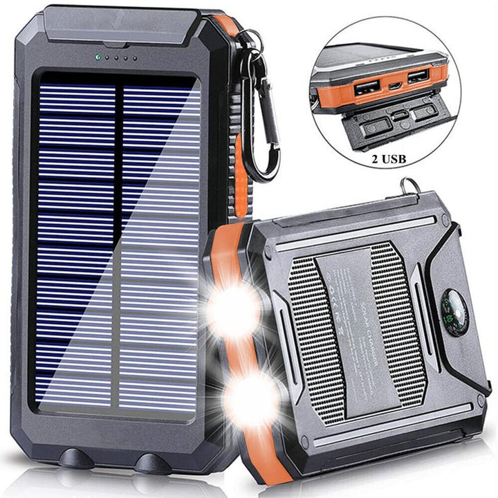 Solar Power Bank 10000 mAh – Waterproof Outdoor Backup Power