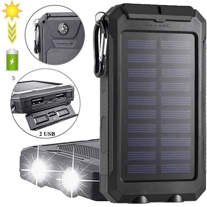 Solar Power Bank 10000 mAh – Waterproof Outdoor Backup Power