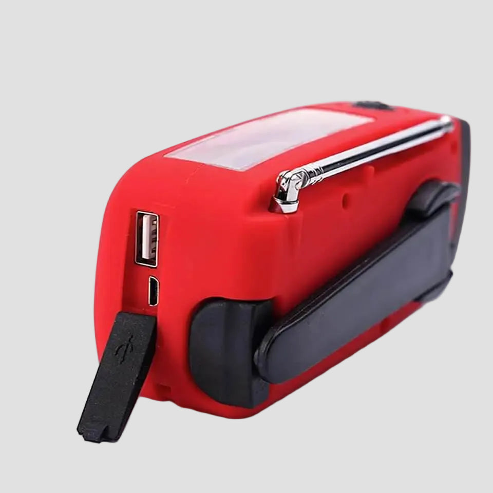 Emergency Hand Crank Radio - Solar and USB Rechargeable Weather Radio with flashlight for Camping and Outdoor Use