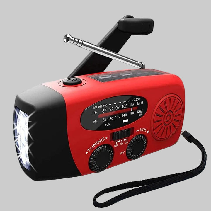 Emergency Hand Crank Radio - Solar and USB Rechargeable Weather Radio with flashlight for Camping and Outdoor Use