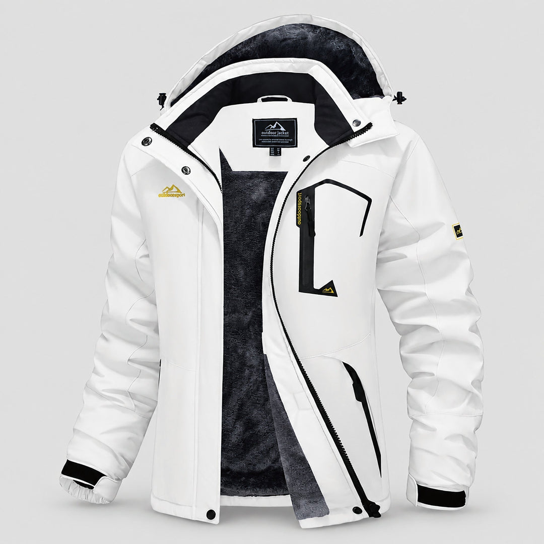 Women's winter coat in White, front view