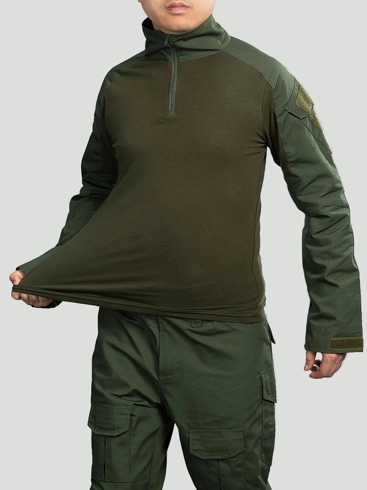 Men’s Camouflage Tactical Long Sleeve Shirt – Half Zip Outdoor Layer