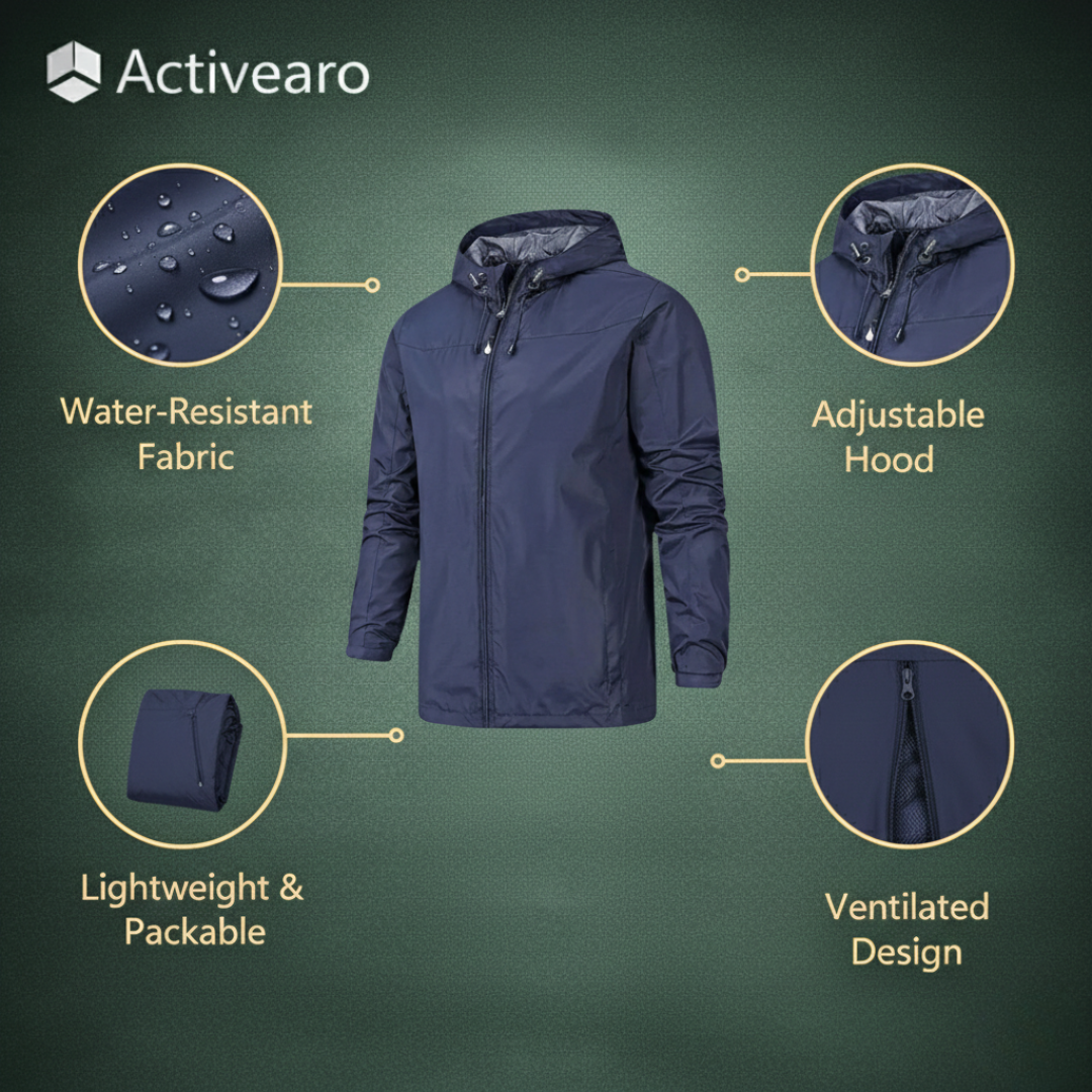 Waterproof Breathable Rain Jacket – Lightweight Outdoor Performance (Unisex)