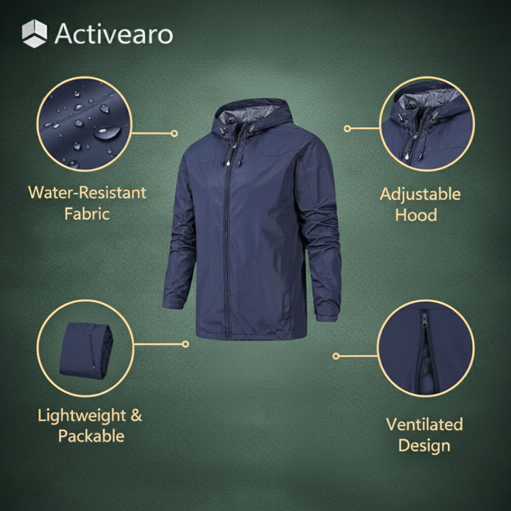 Waterproof Breathable Rain Jacket – Lightweight Outdoor Performance (Unisex)