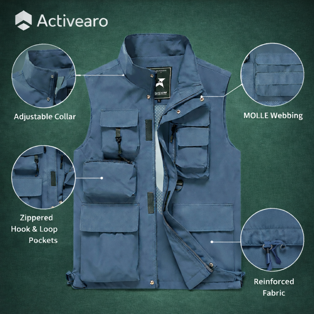 Men’s Lightweight Workwear Vest – Multi-Pocket Utility for Outdoor Use