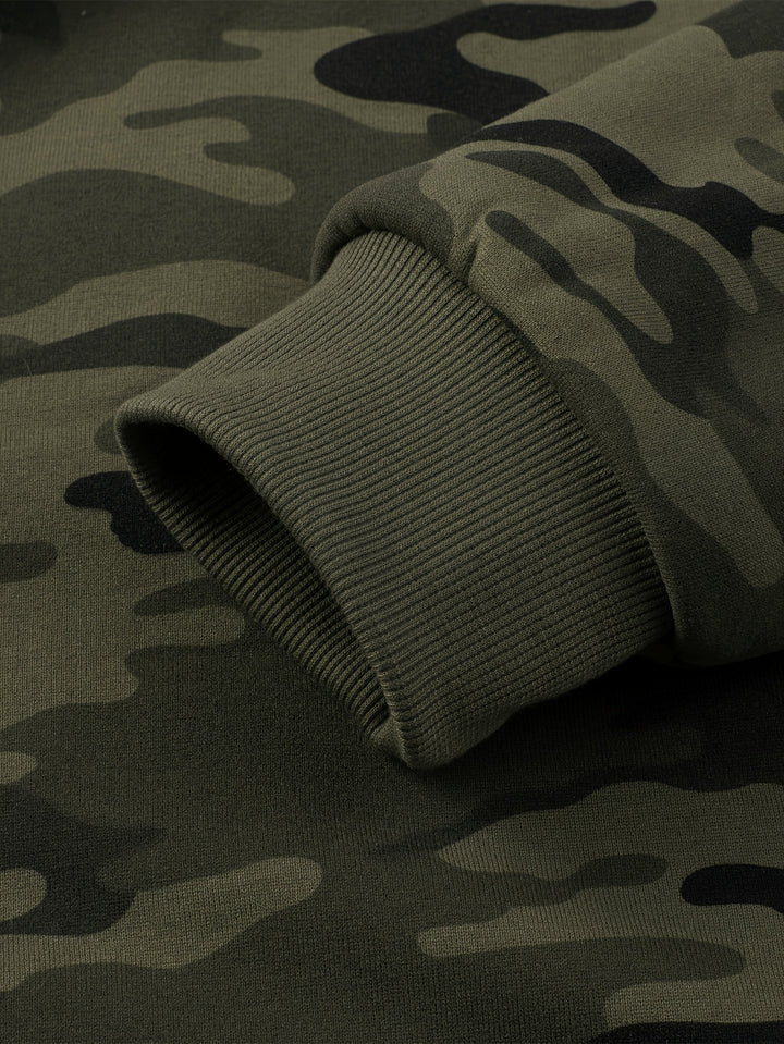 Men’s Camouflage Outdoor Hoodie with Fleece Lining
