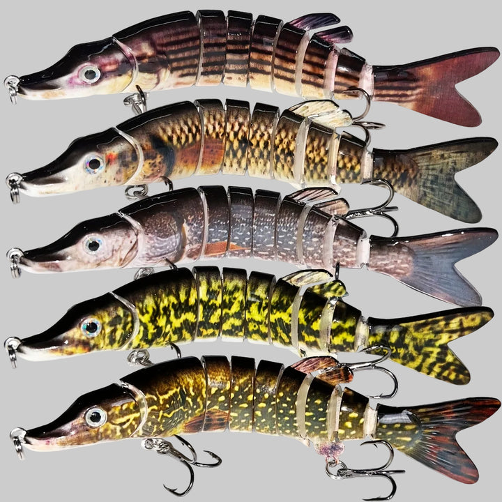 Multi-Jointed Swimbait Fishing Lure – Slow Sinking Hard Bait for Freshwater & Saltwater - 4.9 inch