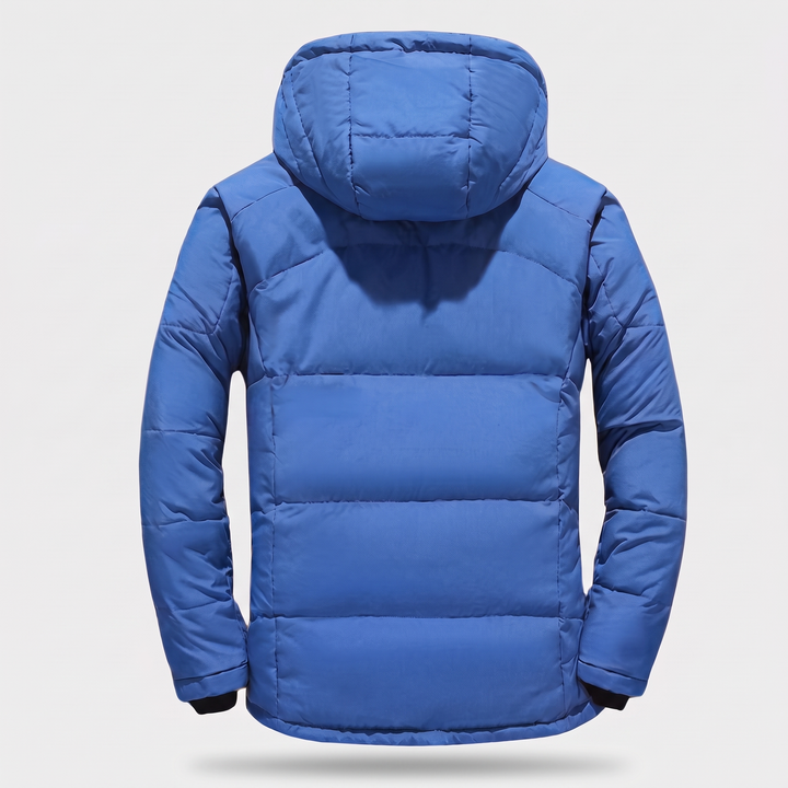Men's Puffer Jacket in Blue - back view