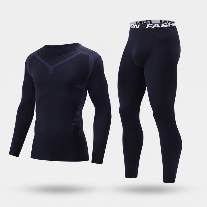 Men's long johns base layer set in Navy, front view