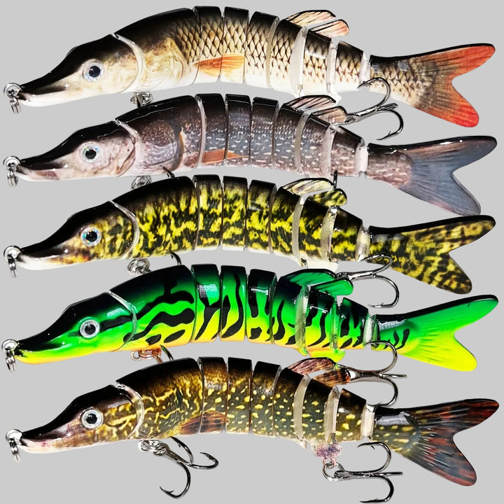 Multi-Jointed Swimbait Fishing Lure – Slow Sinking Hard Bait for Freshwater & Saltwater - 4.9 inch