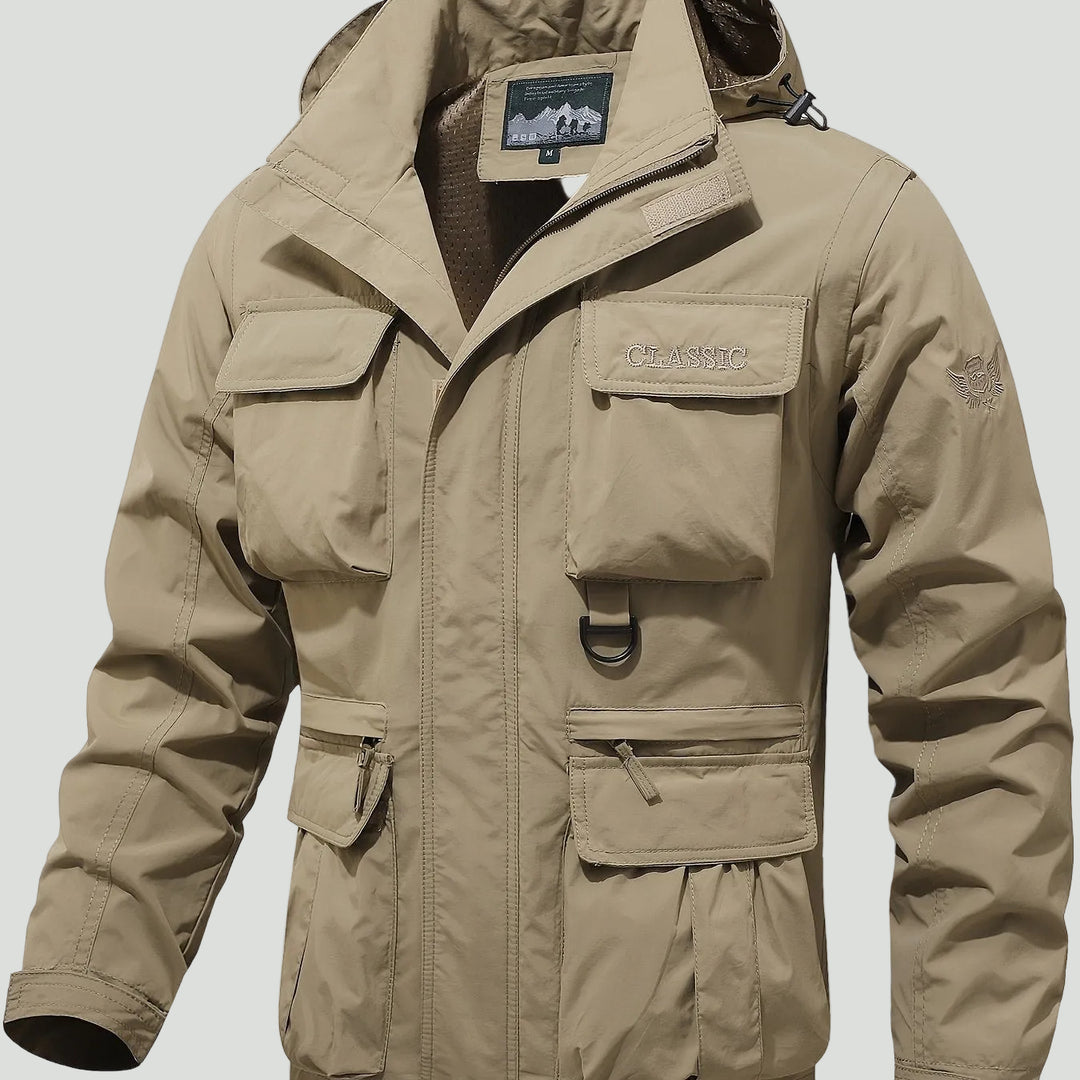 Men’s Outdoor Tactical Jacket – Multi-Pocket Design with Stand Collar