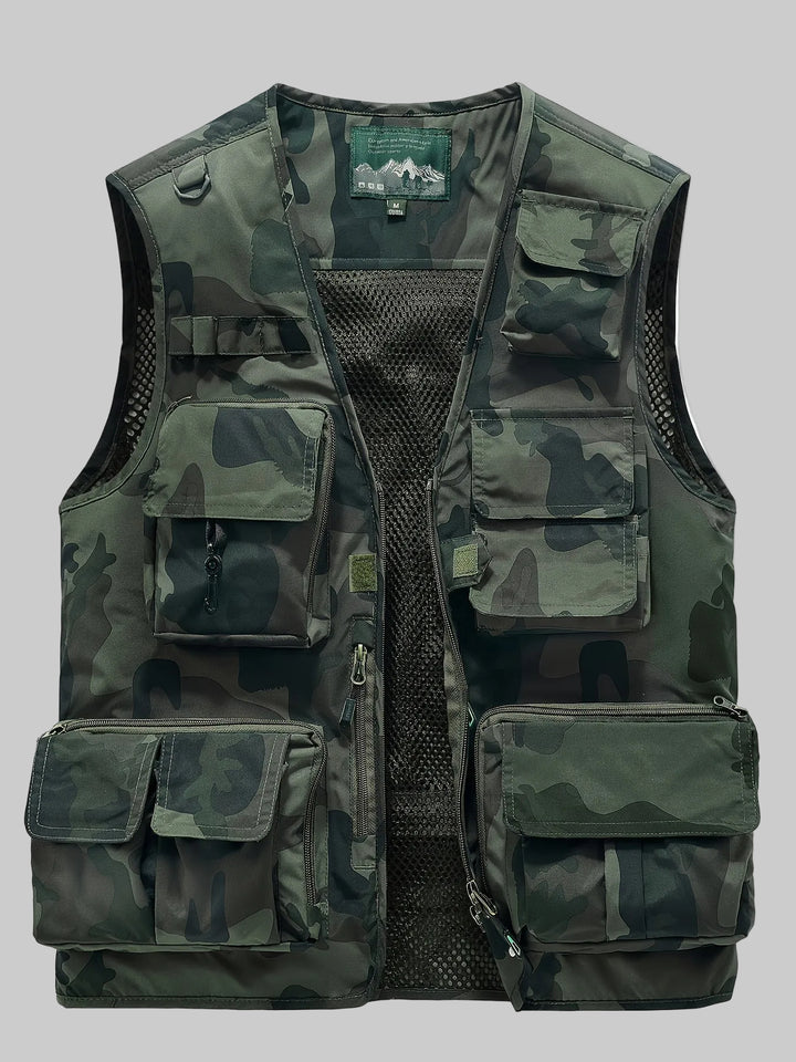 Men’s Multi-Pocket Outdoor Vest – Lightweight & Breathable for Fishing and Field Use