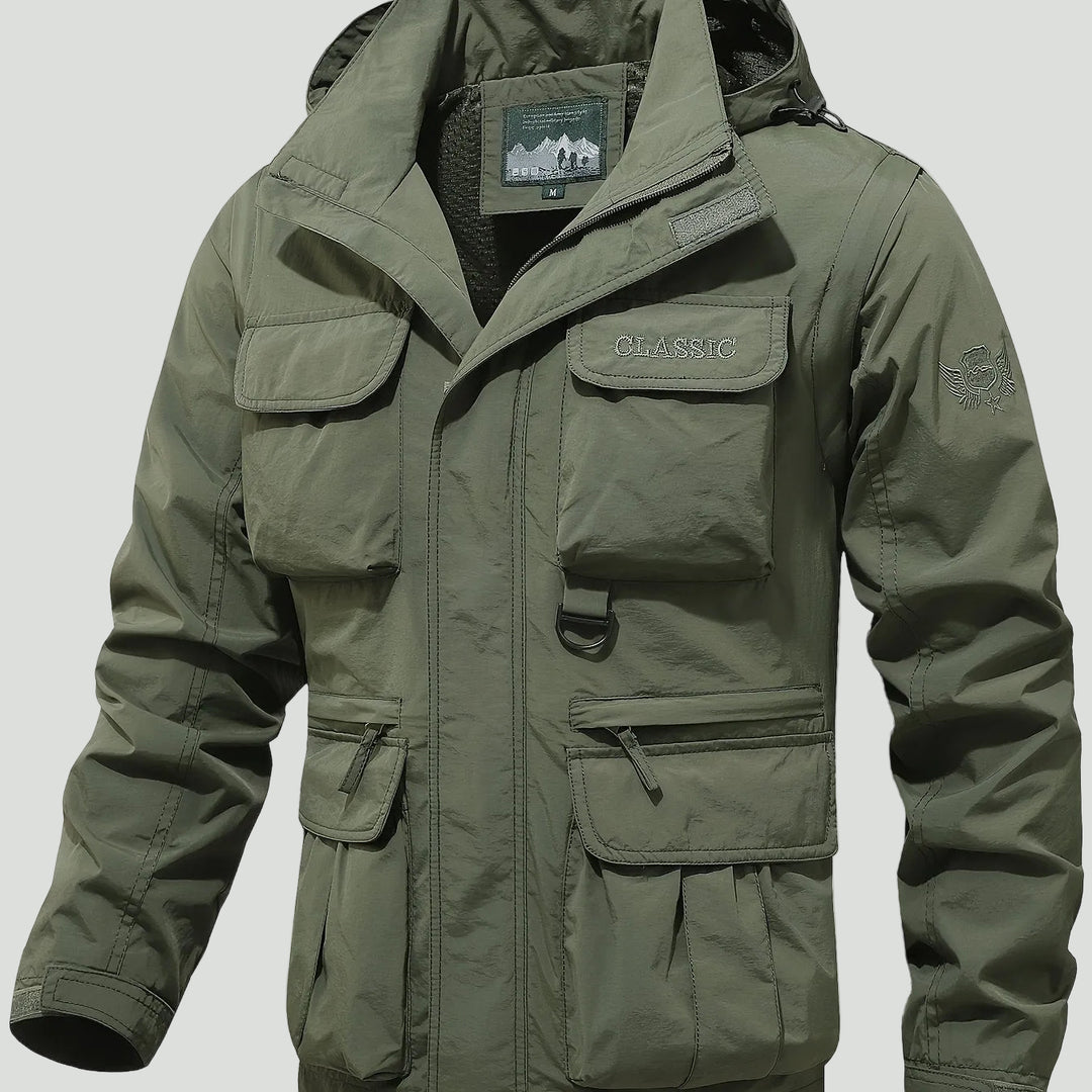 Men’s Outdoor Tactical Jacket – Multi-Pocket Design with Stand Collar