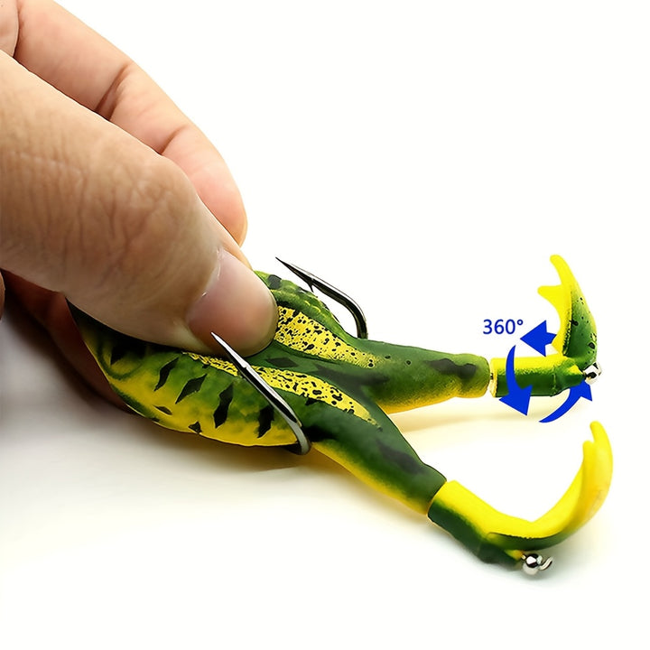 Surface Frog Fishing Lure Set with Rotating Tail – Floating Topwater Bait