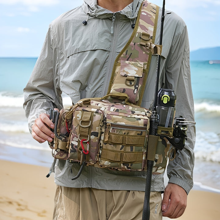 Heavy-Duty Fishing Backpack with Rod Holder – Multi-Compartment Outdoor Gear Pack