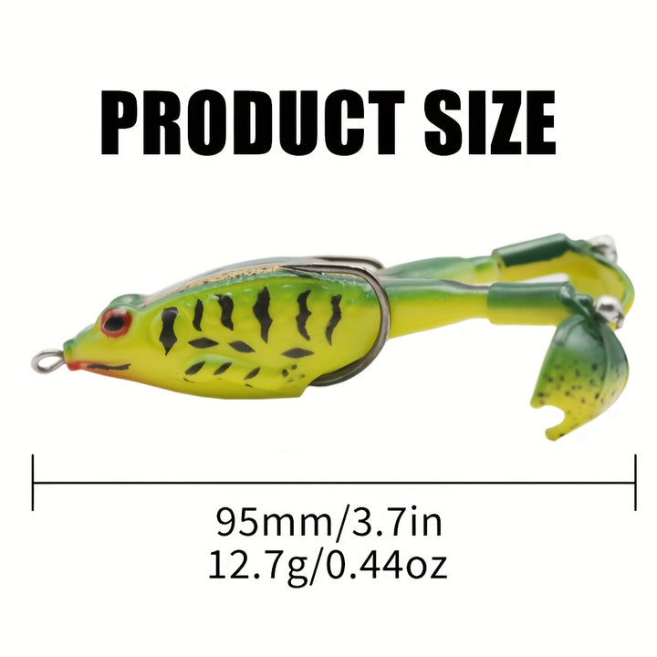 Surface Frog Fishing Lure Set with Rotating Tail – Floating Topwater Bait