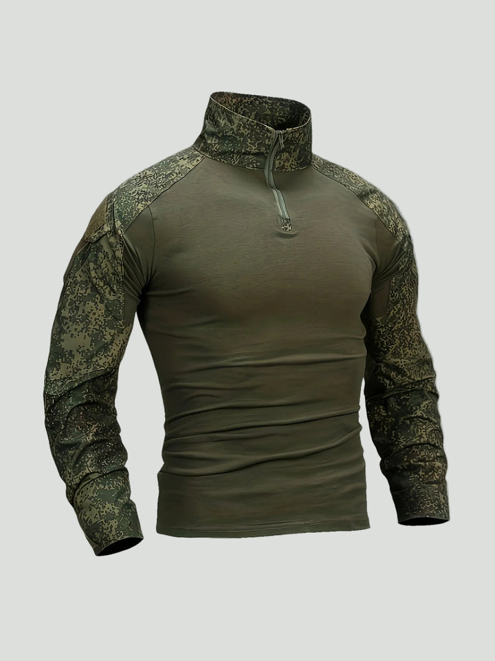 Men’s Camouflage Tactical Long Sleeve Shirt – Half Zip Outdoor Layer