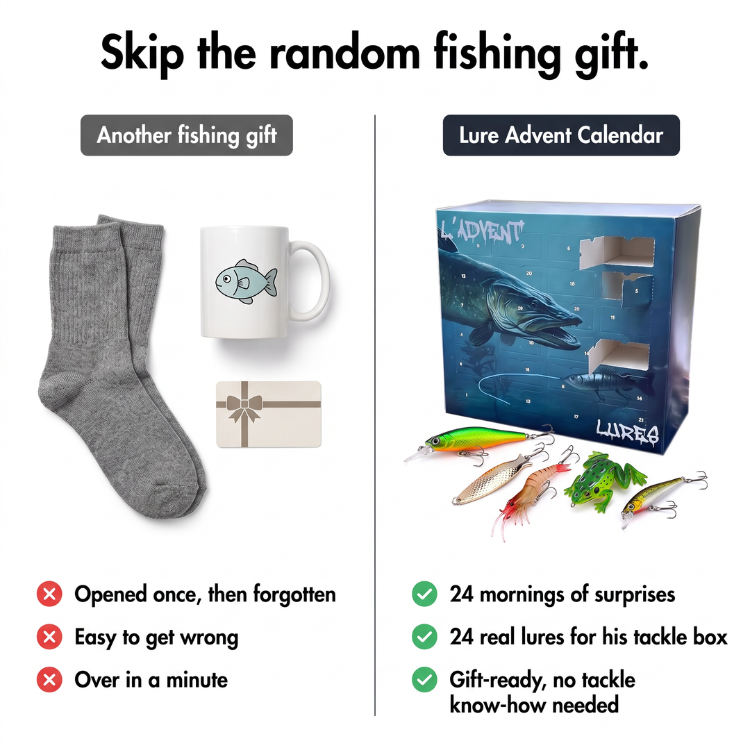 Fishing advent calendar compared with a random fishing gift