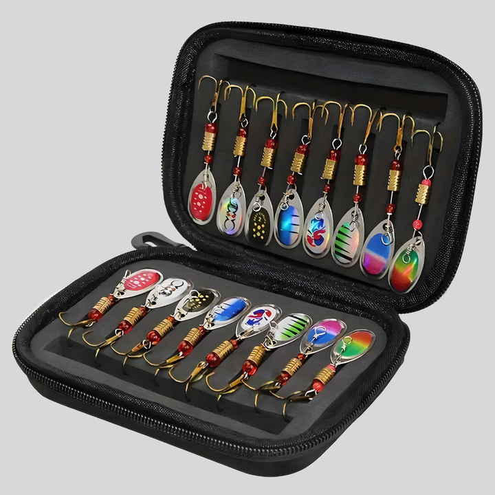 16-Piece Spinner Fishing Lure Set – Versatile Hard Baits for Predator Fishing