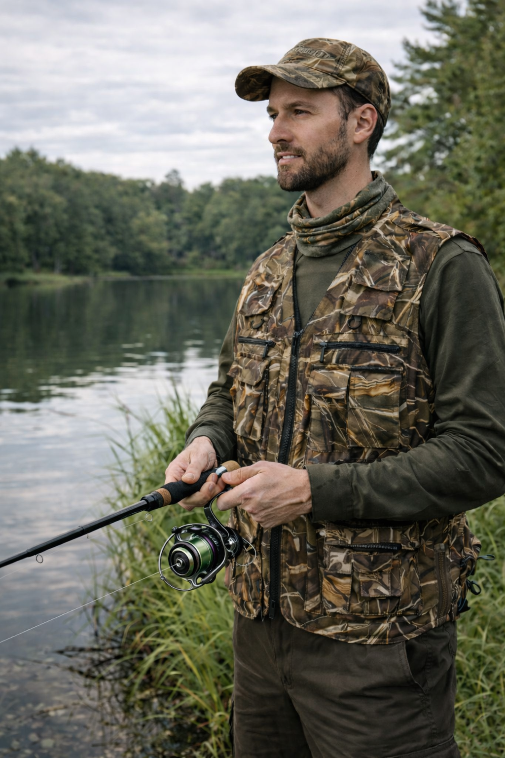 Men’s Camouflage Outdoor Vest – Multi Pocket Utility Design