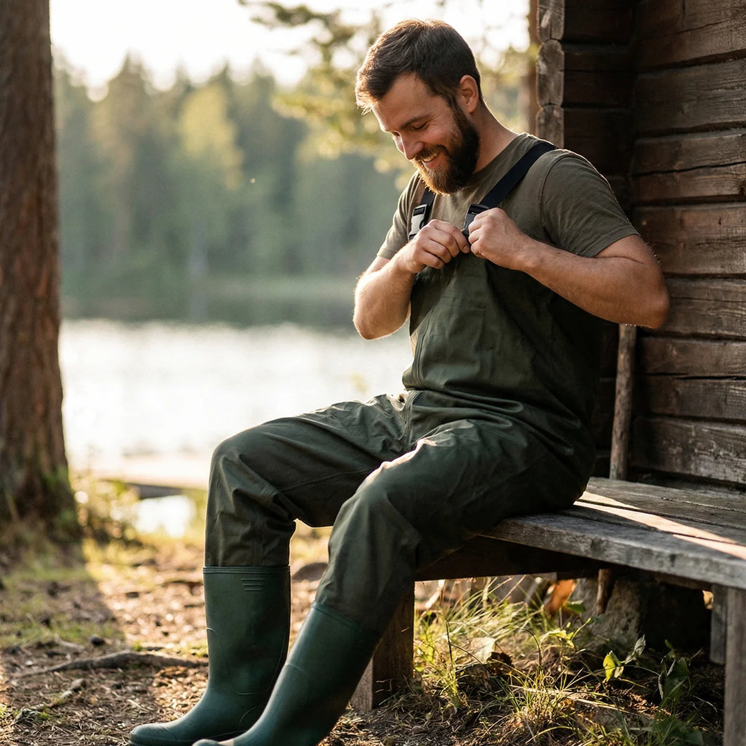 Fishing Waders with Integrated Boots – Waterproof Wading Pants for Outdoor Use