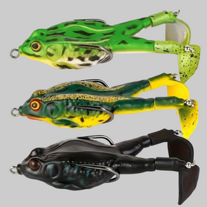 Surface Frog Fishing Lure Set with Rotating Tail – Floating Topwater Bait