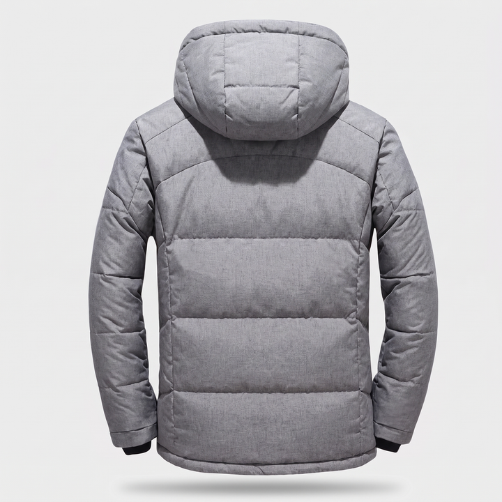 Men's Puffer Jacket in Grey - back view