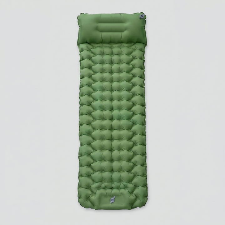 Camping Air Mattress with Built-In Foot Pump & Pillow – Inflatable Sleeping Pad