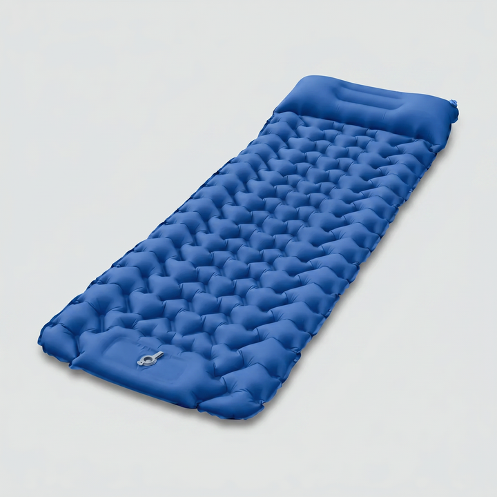 Camping Air Mattress with Built-In Foot Pump & Pillow – Inflatable Sleeping Pad