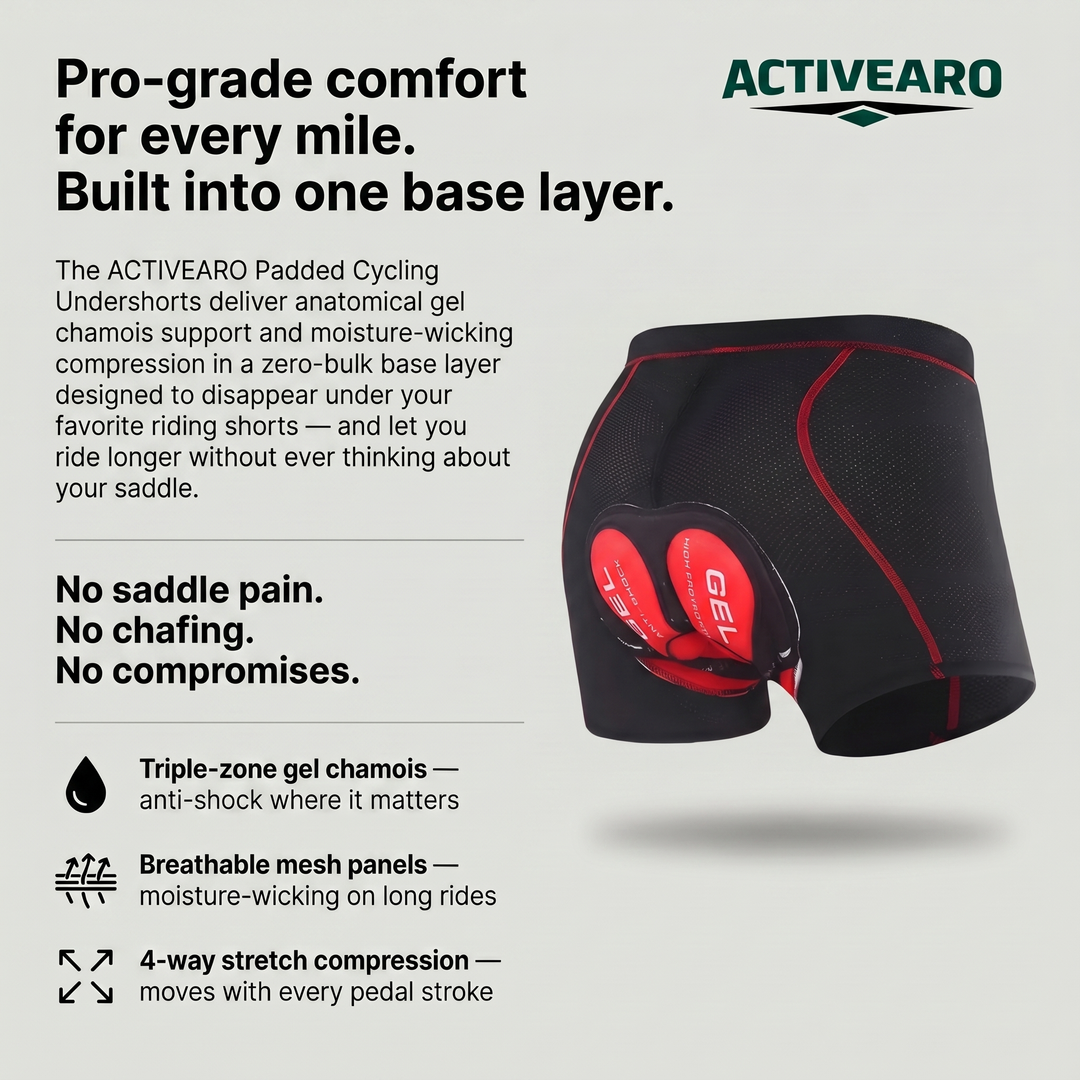 Padded Breathable Cycling Undershorts – Gel Support Base Layer