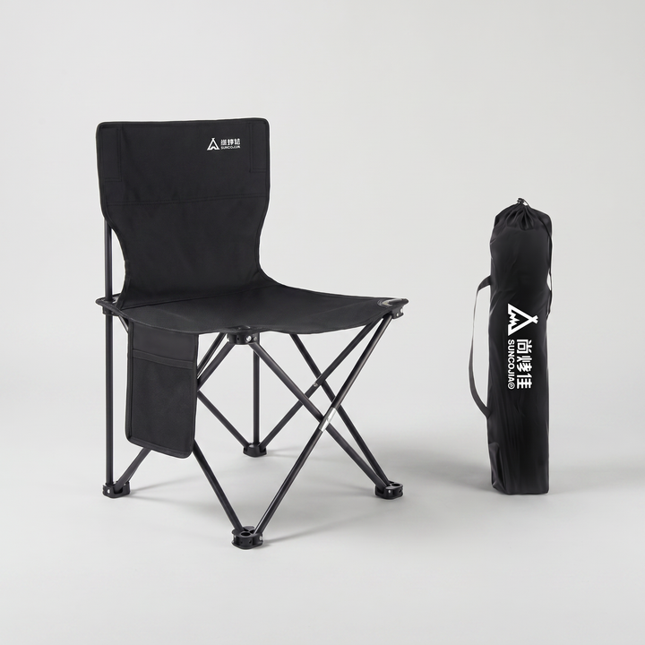 Portable Folding Chair with Backrest – Steel-Frame Outdoor Chair for Fishing and Camping