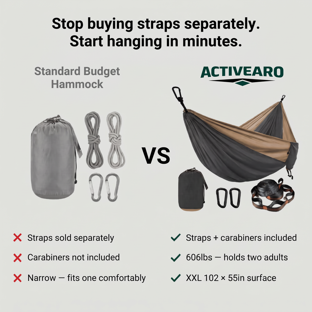 Double Parachute Hammock with Tree Straps – Camping Hammock for Backpacking