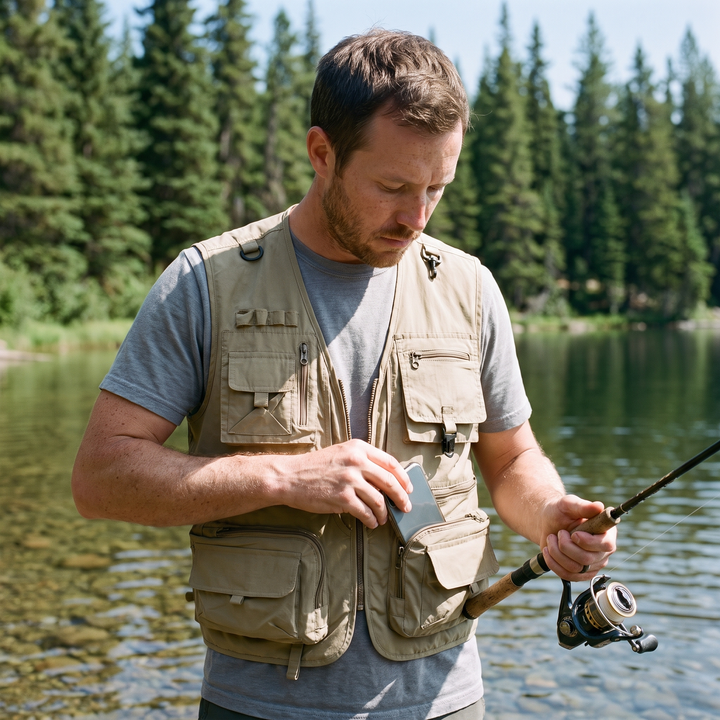 Men’s Multi-Pocket Outdoor Vest – Quick-Dry Mesh for Active Use