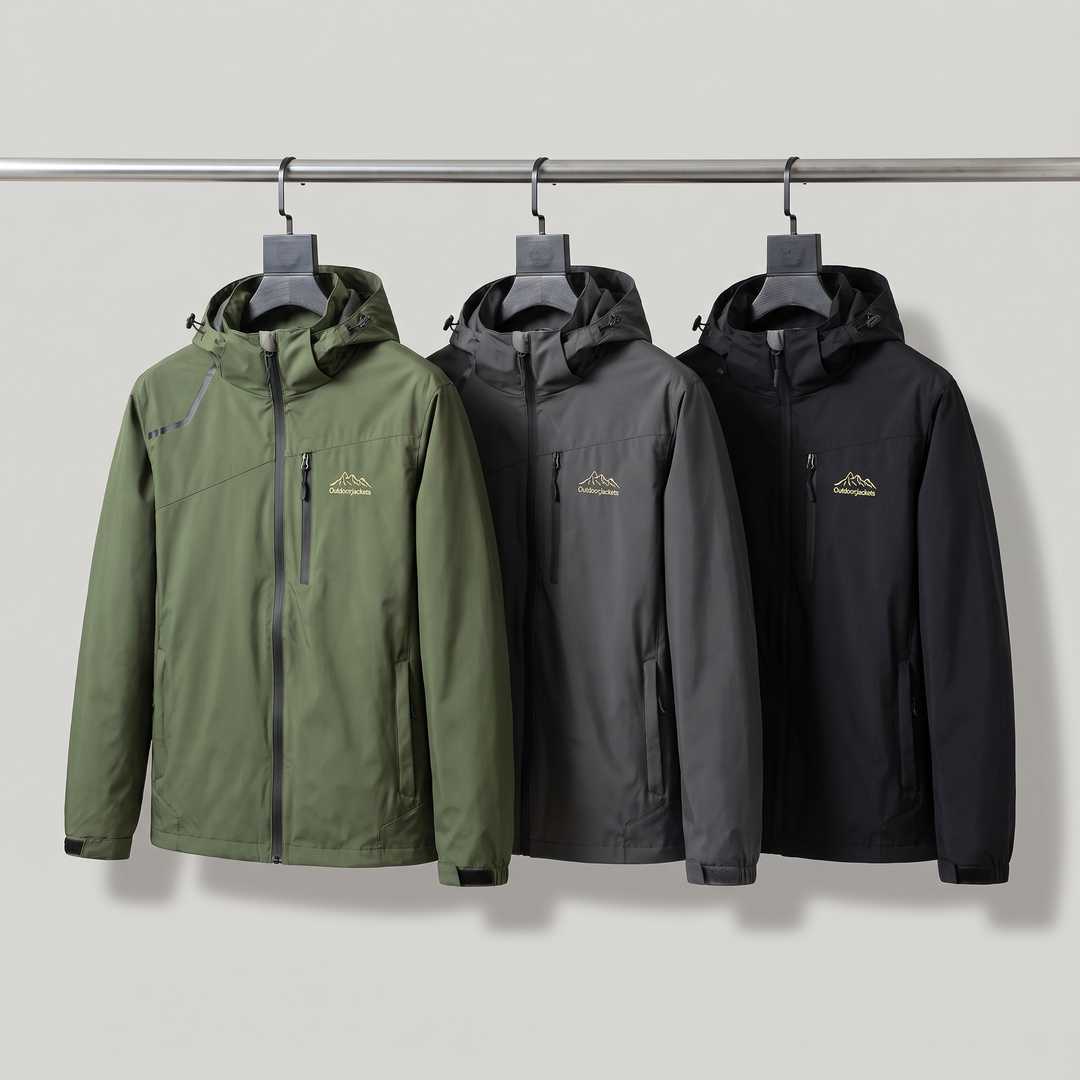 Men's Hooded Outdoor Jacket — Full-Zip Layering Shell
