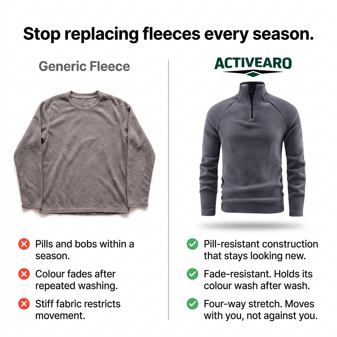 Men’s Quarter-Zip Fleece Pullover – Lightweight Outdoor Fleece Jumper for Hiking & Camping