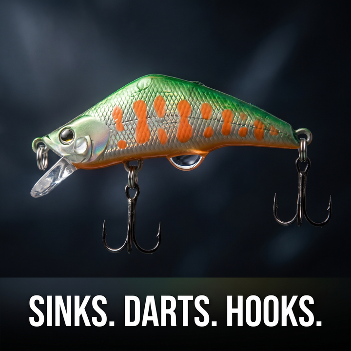 Activearo Sinking Minnow Lures - prove USP macro close-up