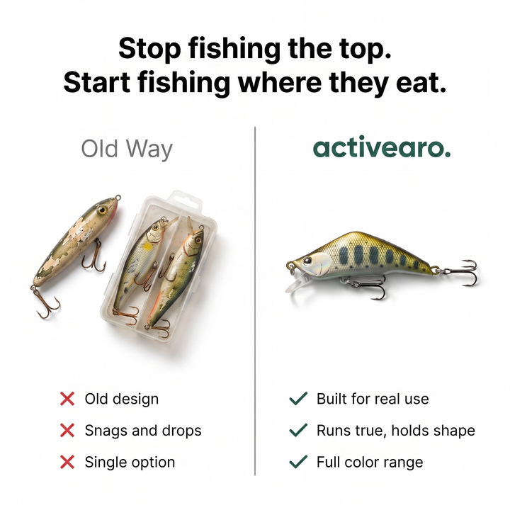 Activearo Sinking Minnow Lures - old way vs activearo comparison v2