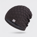 Men's Beanie Hat - Fleece Lined Slouchy Beanie - Knit Winter Hat